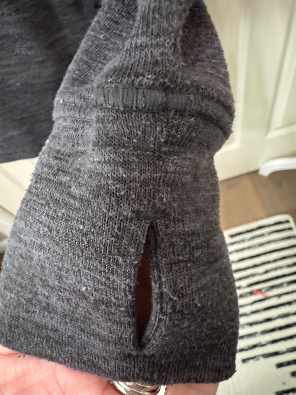 Athleta Charcoal Gray Hooded Pullover Sweatshirt - Picture 4 of 5